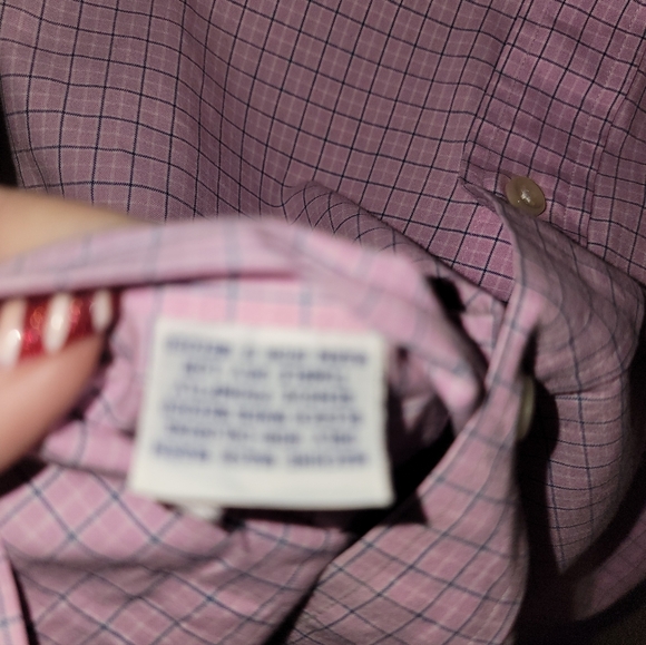 Ralph Lauren Custom Fit Mens Sz M Pink Blue Plaid Button Tab Shirt - Picture 5 of 7